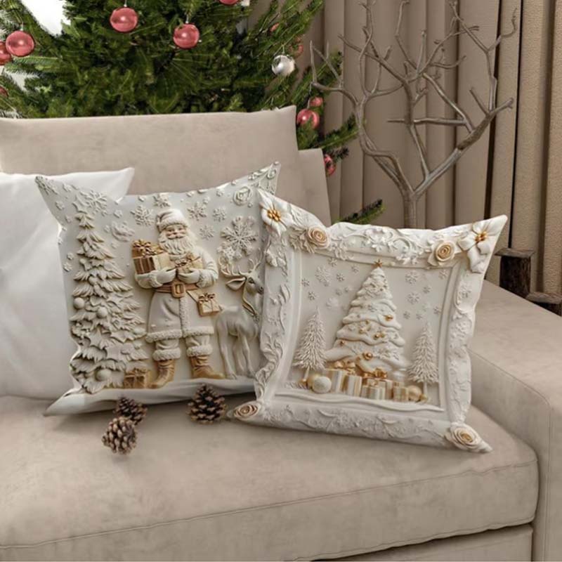 【🎄 Naplňte svoj domov vianočnou mágiou】Elegantné slávnostné obliečky na vankúše