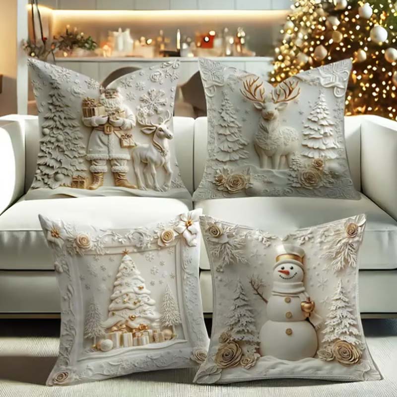 【🎄 Naplňte svoj domov vianočnou mágiou】Elegantné slávnostné obliečky na vankúše