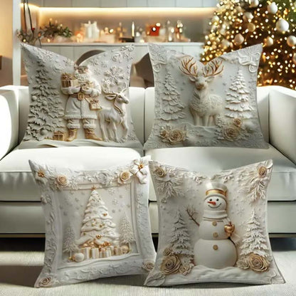 【🎄 Naplňte svoj domov vianočnou mágiou】Elegantné slávnostné obliečky na vankúše