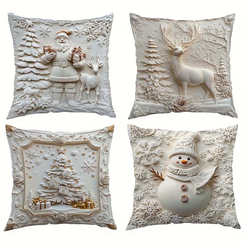 【🎄 Naplňte svoj domov vianočnou mágiou】Elegantné slávnostné obliečky na vankúše