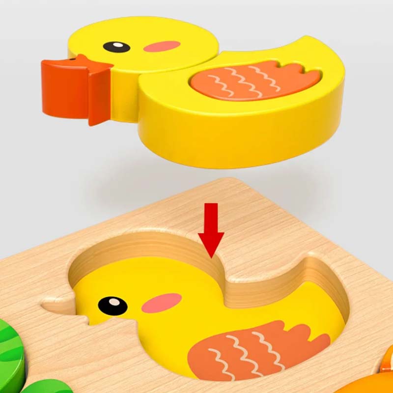 【🎨 Rozvíjaj Ich Kognitívne Zručnosti Bezpečne!】Vzdelávacie 3D drevené puzzle