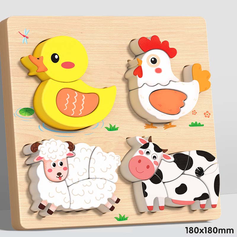 【🎨 Rozvíjaj Ich Kognitívne Zručnosti Bezpečne!】Vzdelávacie 3D drevené puzzle