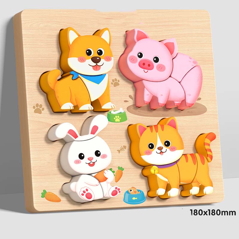 【🎨 Rozvíjaj Ich Kognitívne Zručnosti Bezpečne!】Vzdelávacie 3D drevené puzzle