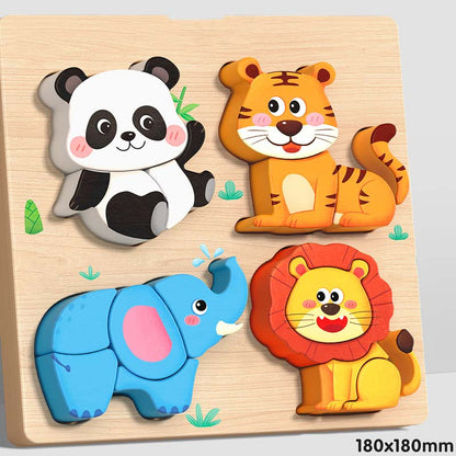 【🎨 Rozvíjaj Ich Kognitívne Zručnosti Bezpečne!】Vzdelávacie 3D drevené puzzle