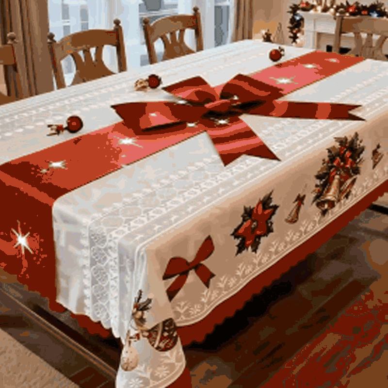 🎅Božični prt – praznični dizajn, trpežen poliester, odporen proti madežem in gubam🎁