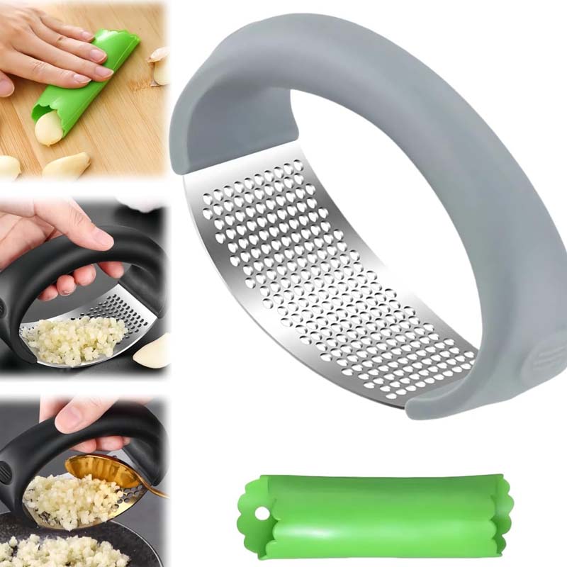 【 🔥Kúpte 1 kus a získajte 2 zadarmo (3 kusy)】🍳 Nový Lis Na Cesnak Z Nerezovej Ocele – Rýchla Príprava Bez Stresu! 🧄