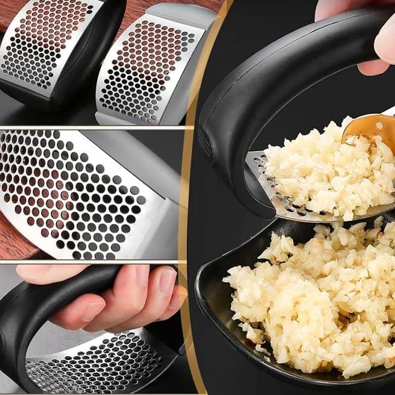 【 🔥Kúpte 1 kus a získajte 2 zadarmo (3 kusy)】🍳 Nový Lis Na Cesnak Z Nerezovej Ocele – Rýchla Príprava Bez Stresu! 🧄