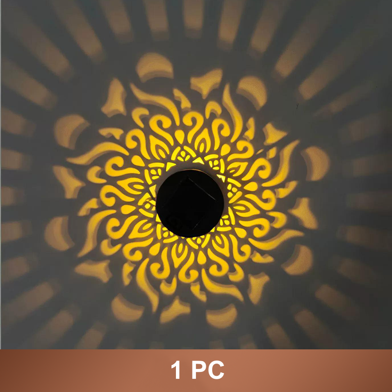 ☀️ Solárna mandala lampa do záhrady a na terasu - 2 v 1: stojaca a nástenná lampa - Dekoratívna svetelná dekorácia vo vintage štýle - Odolná voči hrdzi a trvácna ✨🪴🏡