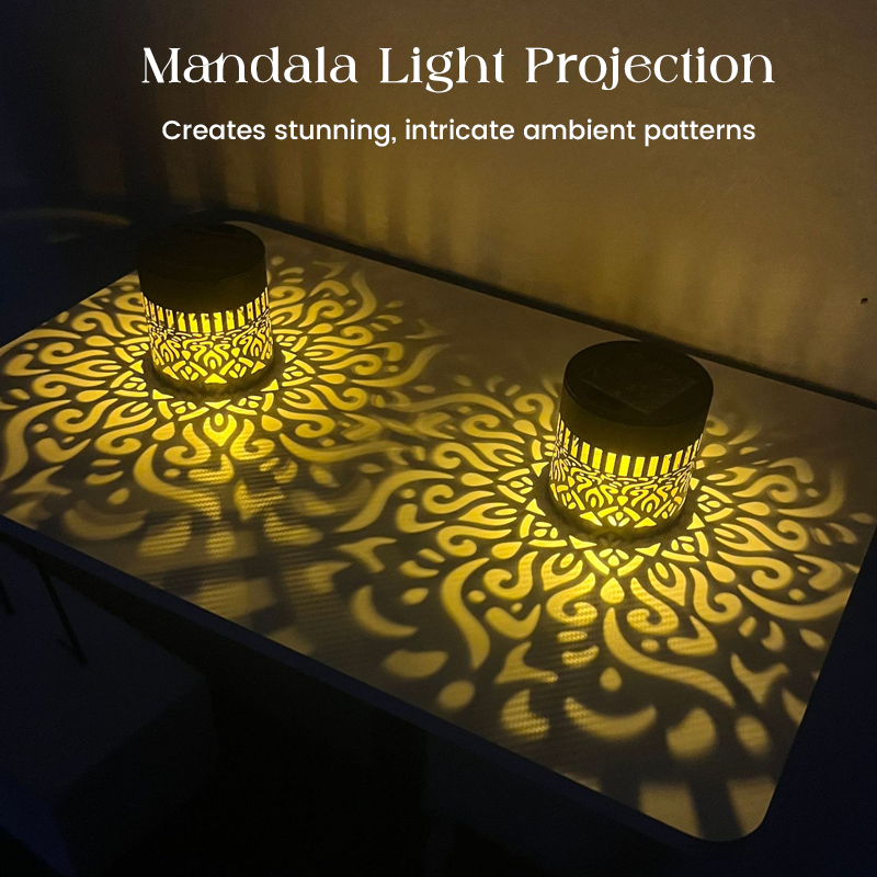 ☀️ Solárna mandala lampa do záhrady a na terasu - 2 v 1: stojaca a nástenná lampa - Dekoratívna svetelná dekorácia vo vintage štýle - Odolná voči hrdzi a trvácna ✨🪴🏡