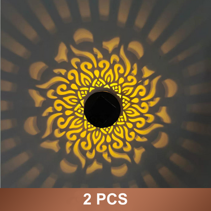 ☀️ Solárna mandala lampa do záhrady a na terasu - 2 v 1: stojaca a nástenná lampa - Dekoratívna svetelná dekorácia vo vintage štýle - Odolná voči hrdzi a trvácna ✨🪴🏡