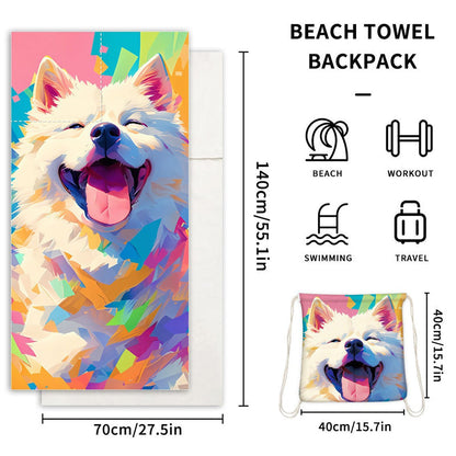 🏖️✨ 2v1 Plážový uterák s batohom – praktický a štýlový
