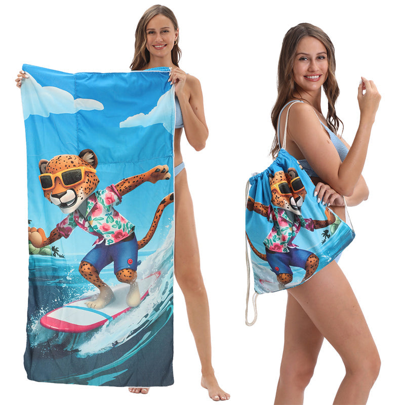 🏖️✨ 2v1 Plážový uterák s batohom – praktický a štýlový