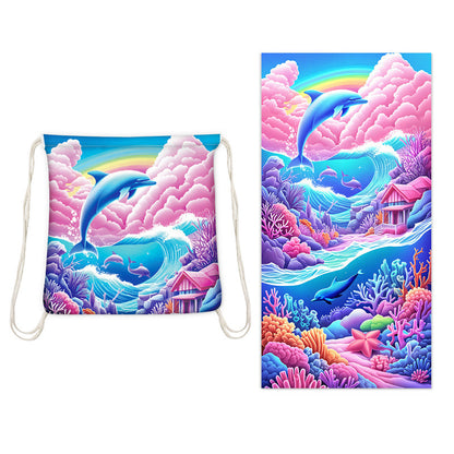 🏖️✨ 2v1 Plážový uterák s batohom – praktický a štýlový